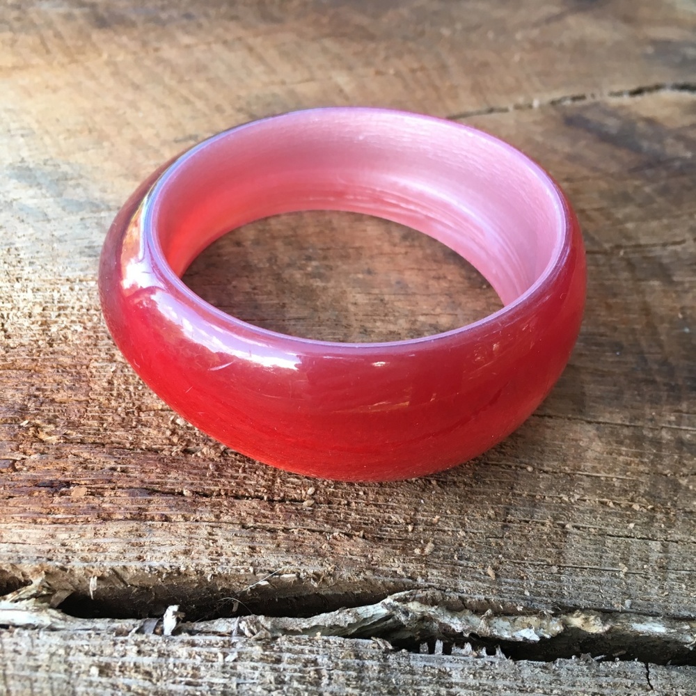 Yves Rocher Dark Red Assymetric Bangle Bracelet